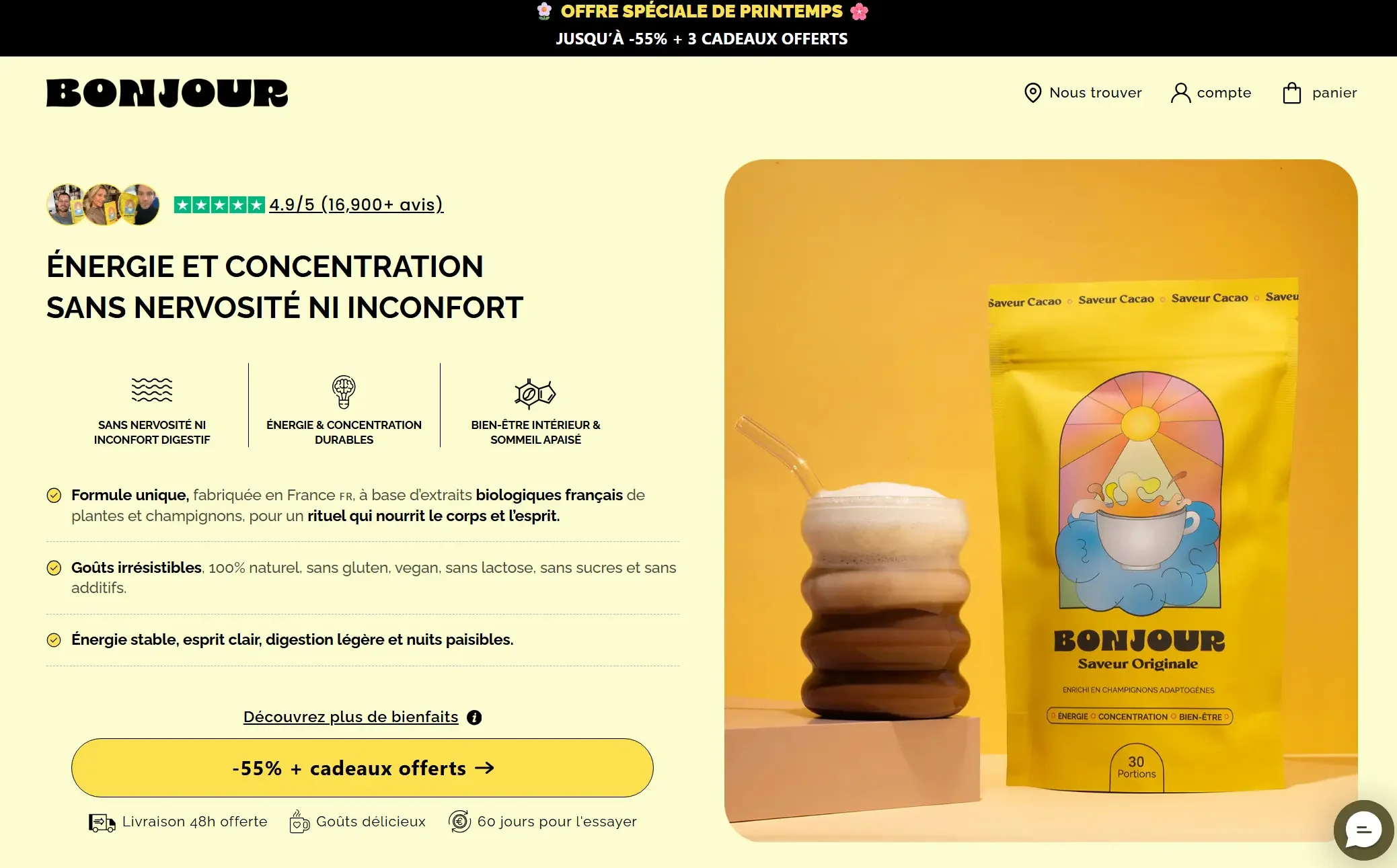 Bonjour drink avis honnête sur la boisson aux champignons qui divise les clients