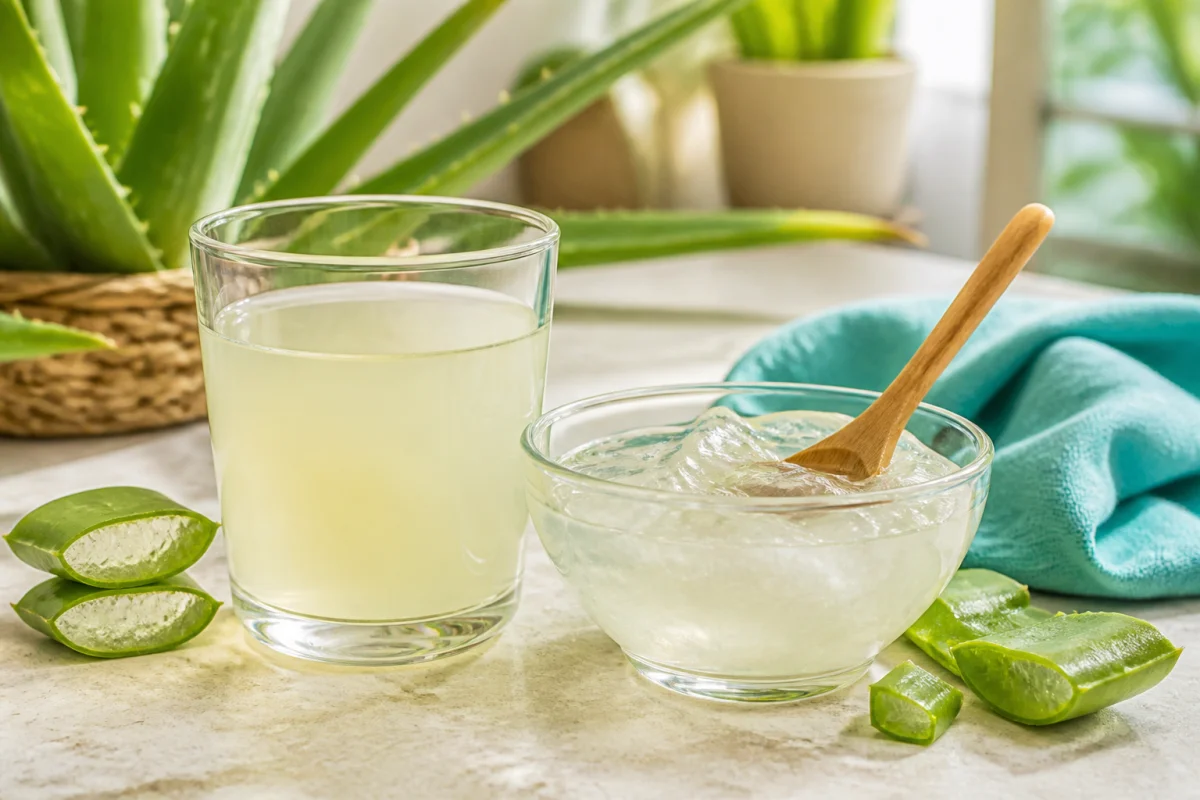 Boisson aloe vera pour maigrir : comparaison entre jus liquide et gel épais d’aloe vera frais