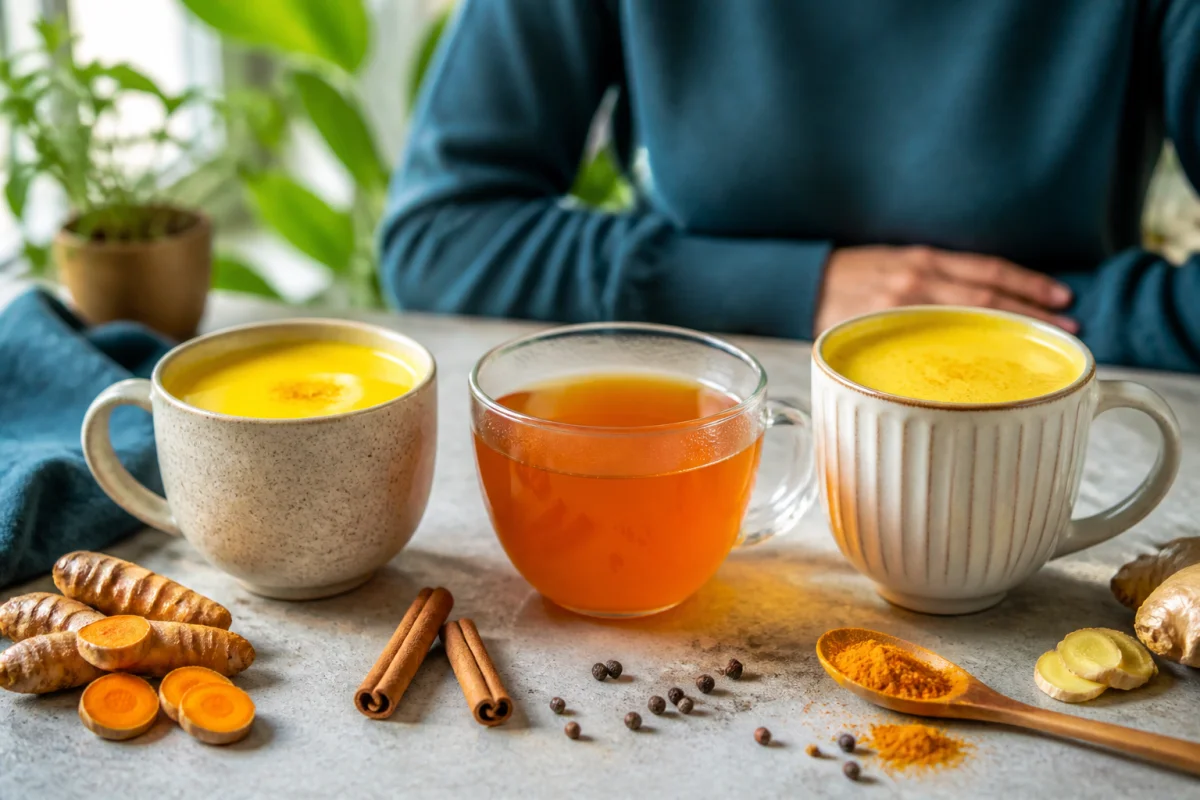 Trois boissons au curcuma pour maigrir : infusion ambrée, boisson chaude et lait d’or crémeux aux épices