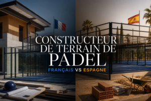Constructeur de terrains de padel en construction, comparaison France Espagne